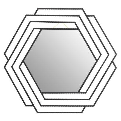 Beauly Black Finish Hexagonal Wall Mirror