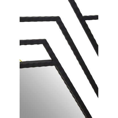 Beauly Black Finish Hexagonal Wall Mirror
