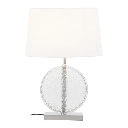 Zarni Glass And Brushed Chrome Table Lamp