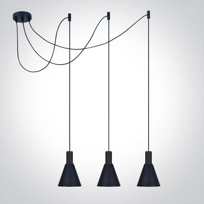 E27 Round Pendants - 63122B - 3x10W E27 pendant.