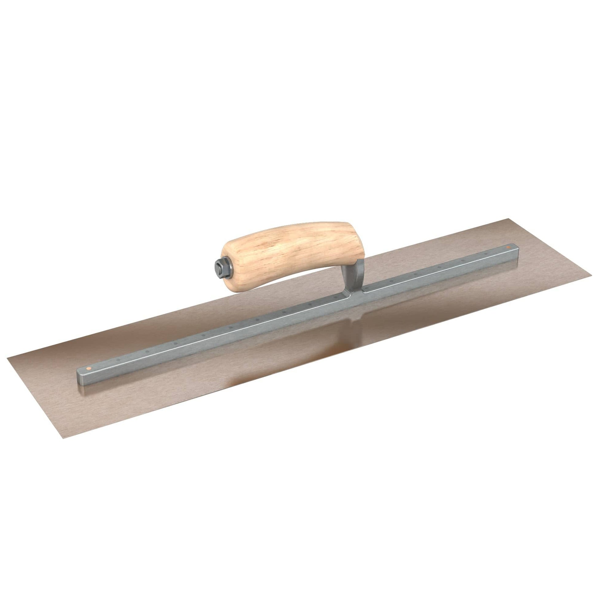Bon Tool Golden Stainless Steel Square End Finish Trowel - Long Shank - Camel Back Wood Handle - RHINOBUILD Bricklaying Tools