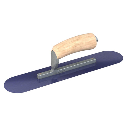 Bon Tool Blue Steel Pool Trowel - Camel Back Wood Handle - RHINOBUILD Bricklaying Tools