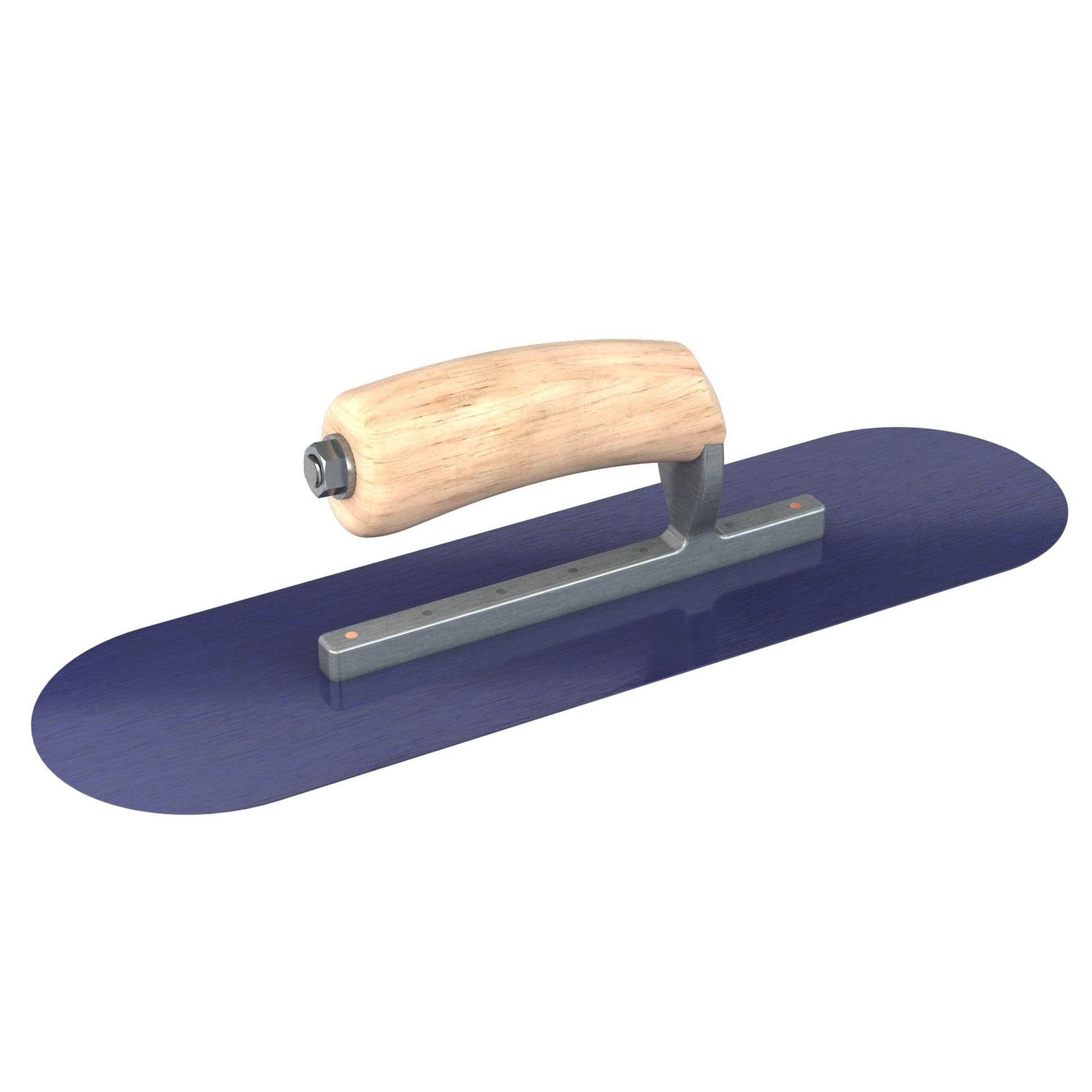 Bon Tool Blue Steel Pool Trowel - Camel Back Wood Handle - RHINOBUILD Bricklaying Tools