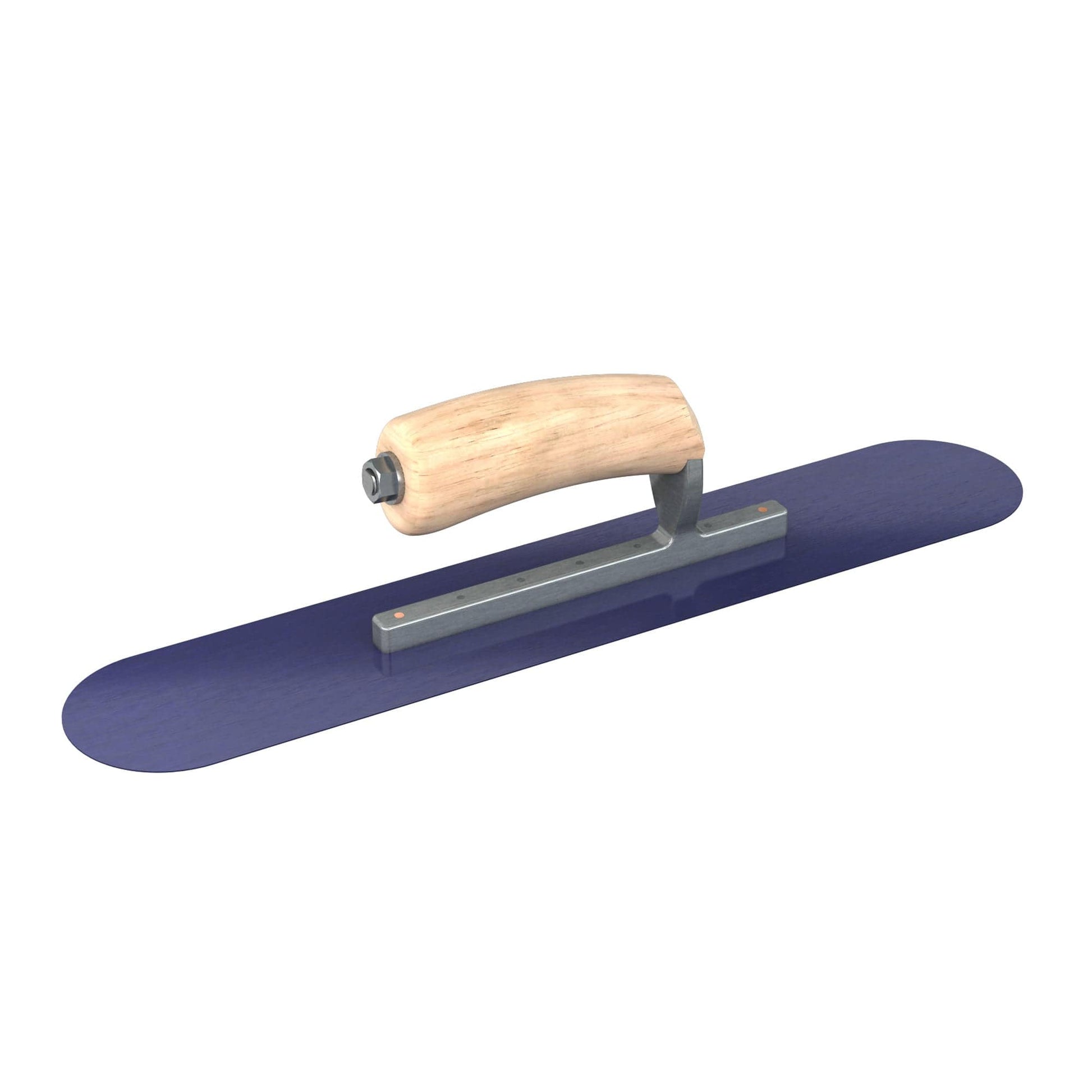 Bon Tool Blue Steel Pool Trowel - Camel Back Wood Handle - RHINOBUILD Bricklaying Tools