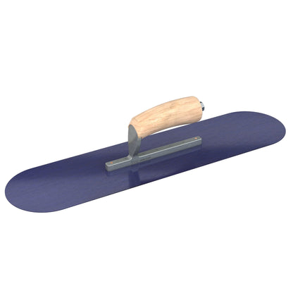 Bon Tool Blue Steel Pool Trowel - Camel Back Wood Handle - RHINOBUILD Bricklaying Tools