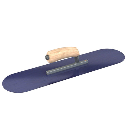 Bon Tool Blue Steel Pool Trowel - Camel Back Wood Handle - RHINOBUILD Bricklaying Tools