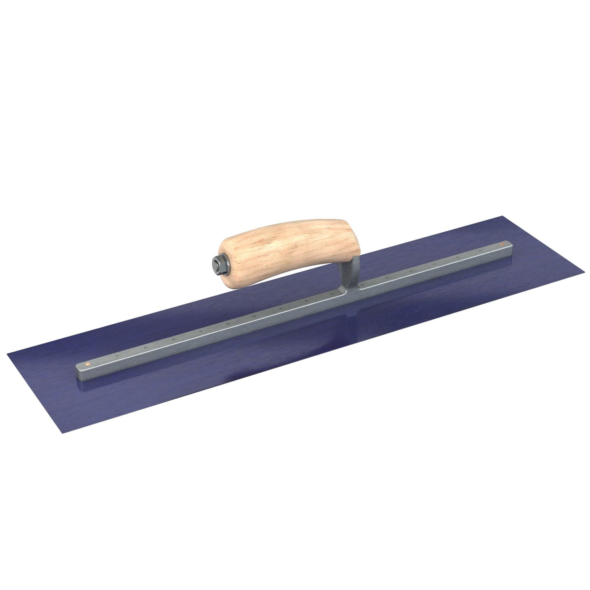 Bon Tool Blue Steel Square End Finish Trowel - Camel Back Wood Handle - RHINOBUILD Bricklaying Tools