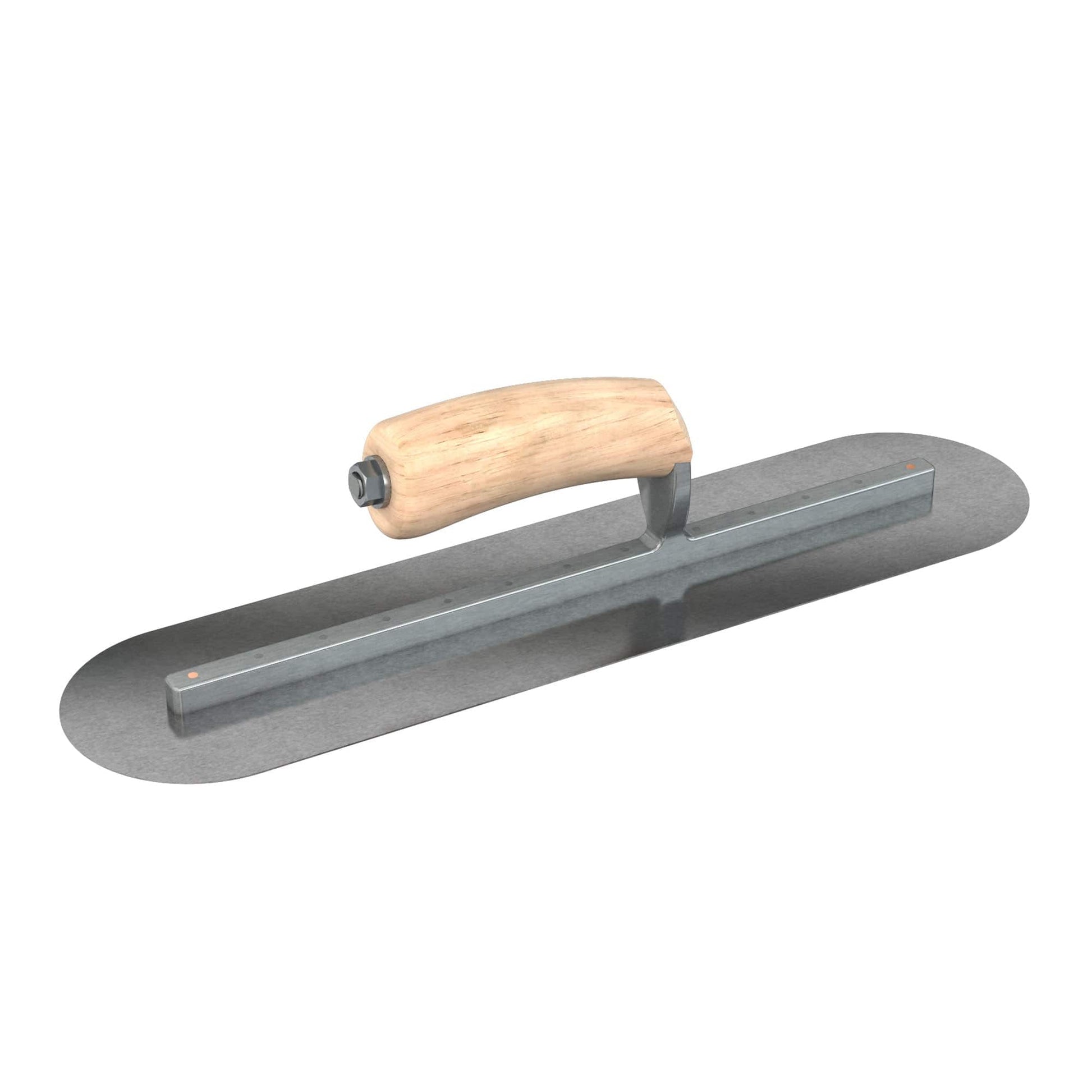 Bon Tool Carbon Steel Round End Finish Trowel - Camel Back Wood Handle - RHINOBUILD Bricklaying Tools