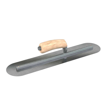 Bon Tool Carbon Steel Round End Finish Trowel - Camel Back Wood Handle - RHINOBUILD Bricklaying Tools
