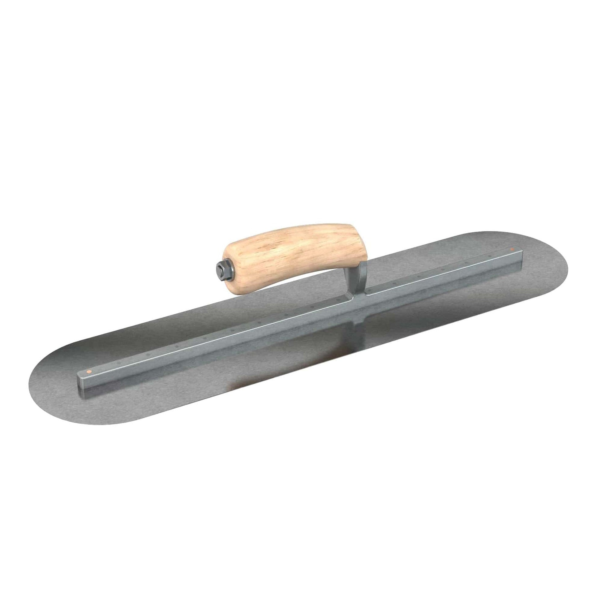 Bon Tool Carbon Steel Round End Finish Trowel - Camel Back Wood Handle - RHINOBUILD Bricklaying Tools