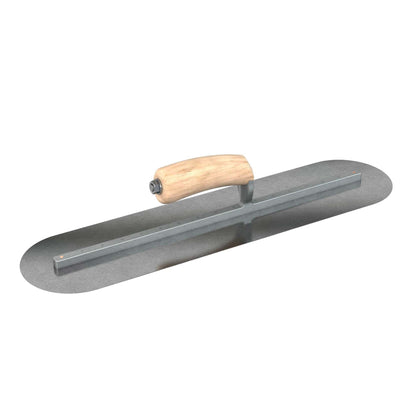 Bon Tool Carbon Steel Round End Finish Trowel - Camel Back Wood Handle - RHINOBUILD Bricklaying Tools