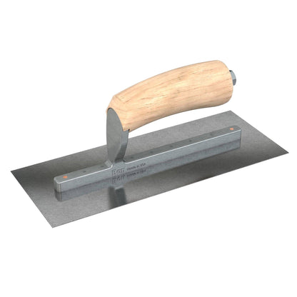 Bon Tool Carbon Steel Square End Finish Trowel - Camel Back Wood Handle - RHINOBUILD Bricklaying Tools