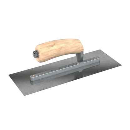 Bon Tool Carbon Steel Square End Finish Trowel - Camel Back Wood Handle - RHINOBUILD Bricklaying Tools
