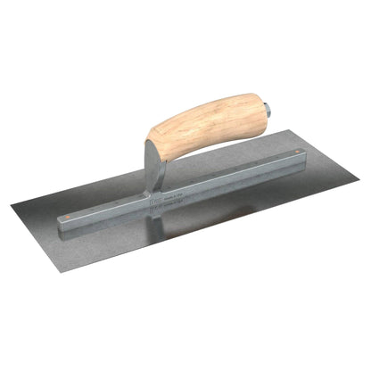 Bon Tool Carbon Steel Square End Finish Trowel - Camel Back Wood Handle - RHINOBUILD Bricklaying Tools