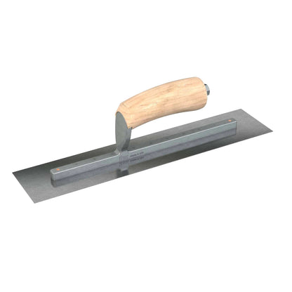 Bon Tool Carbon Steel Square End Finish Trowel - Camel Back Wood Handle - RHINOBUILD Bricklaying Tools