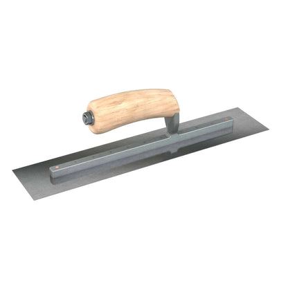 Bon Tool Carbon Steel Square End Finish Trowel - Camel Back Wood Handle - RHINOBUILD Bricklaying Tools