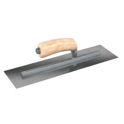 Bon Tool Carbon Steel Square End Finish Trowel - Camel Back Wood Handle - RHINOBUILD Bricklaying Tools