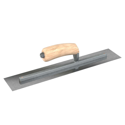 Bon Tool Carbon Steel Square End Finish Trowel - Camel Back Wood Handle - RHINOBUILD Bricklaying Tools