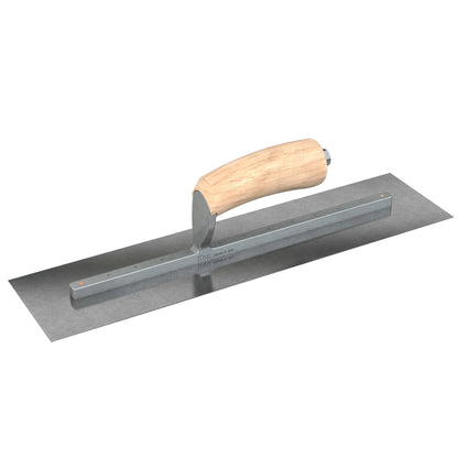 Bon Tool Carbon Steel Square End Finish Trowel - Camel Back Wood Handle - RHINOBUILD Bricklaying Tools