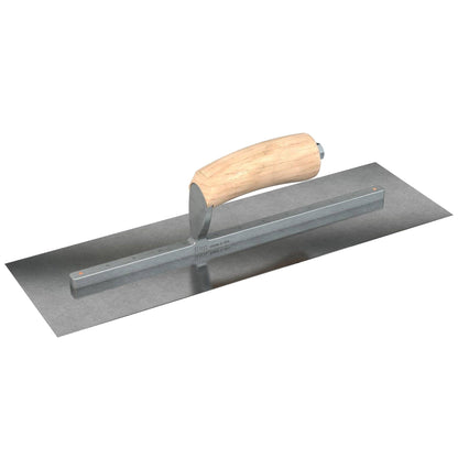 Bon Tool Carbon Steel Square End Finish Trowel - Camel Back Wood Handle - RHINOBUILD Bricklaying Tools