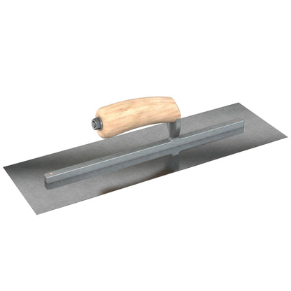Bon Tool Carbon Steel Square End Finish Trowel - Camel Back Wood Handle - RHINOBUILD Bricklaying Tools