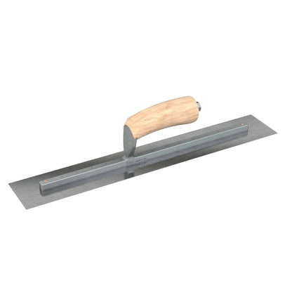 Bon Tool Carbon Steel Square End Finish Trowel - Camel Back Wood Handle - RHINOBUILD Bricklaying Tools