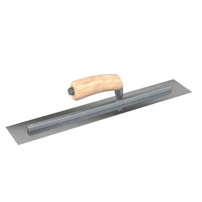 Bon Tool Carbon Steel Square End Finish Trowel - Camel Back Wood Handle - RHINOBUILD Bricklaying Tools
