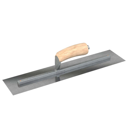 Bon Tool Carbon Steel Square End Finish Trowel - Camel Back Wood Handle - RHINOBUILD Bricklaying Tools