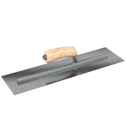 Bon Tool Carbon Steel Square End Finish Trowel - Camel Back Wood Handle - RHINOBUILD Bricklaying Tools