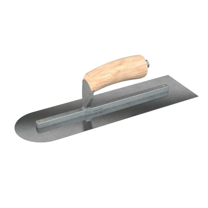 Bon Tool Carbon Steel Square/Round Trowel - Camel Back Wood Handle - RHINOBUILD Bricklaying Tools