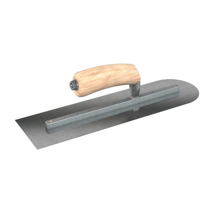 Bon Tool Carbon Steel Square/Round Trowel - Camel Back Wood Handle - RHINOBUILD Bricklaying Tools