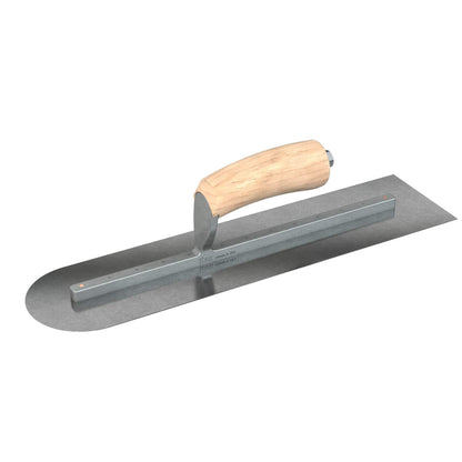 Bon Tool Carbon Steel Square/Round Trowel - Camel Back Wood Handle - RHINOBUILD Bricklaying Tools