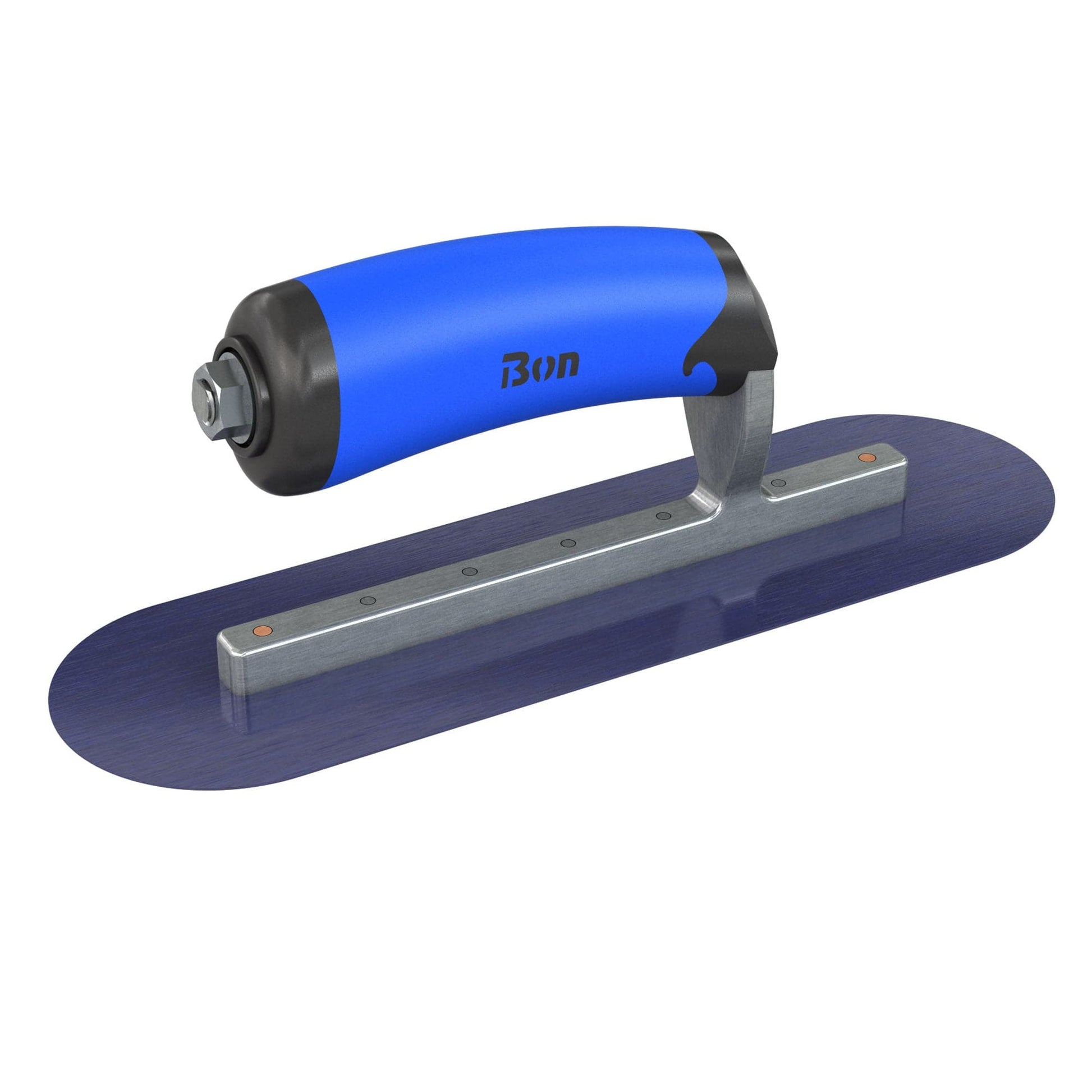 Bon Tool Blue Steel Round End Finish Trowel - Comfort Wave Handle - RHINOBUILD Bricklaying Tools