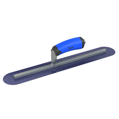 Bon Tool Blue Steel Round End Finish Trowel - Comfort Wave Handle - RHINOBUILD Bricklaying Tools