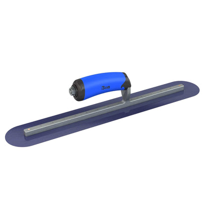 Bon Tool Blue Steel Round End Finish Trowel - Comfort Wave Handle - RHINOBUILD Bricklaying Tools
