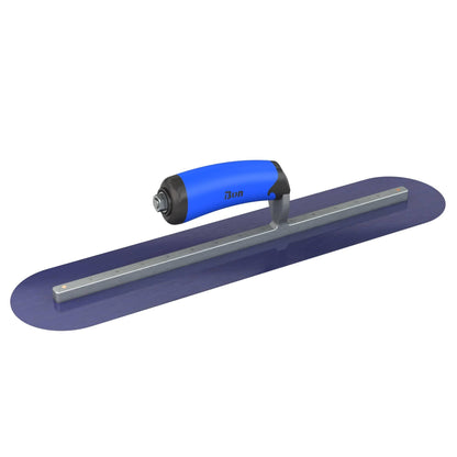 Bon Tool Blue Steel Round End Finish Trowel - Comfort Wave Handle - RHINOBUILD Bricklaying Tools