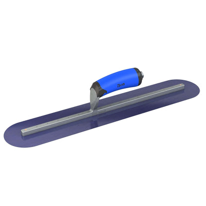 Bon Tool Blue Steel Round End Finish Trowel - Comfort Wave Handle - RHINOBUILD Bricklaying Tools
