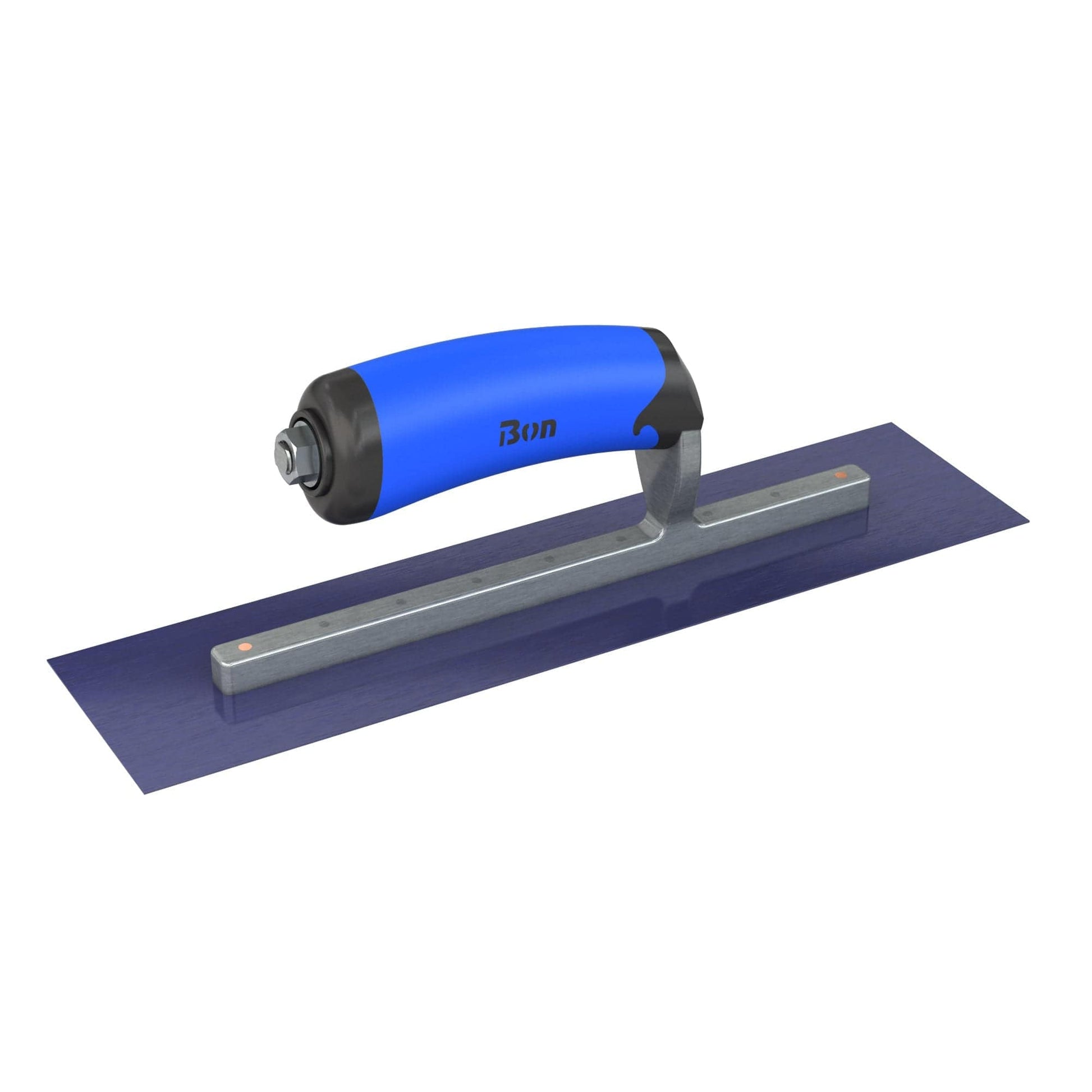 Bon Tool Blue Steel Square End Finish Trowel - Camel Back Wood Handle - RHINOBUILD Bricklaying Tools
