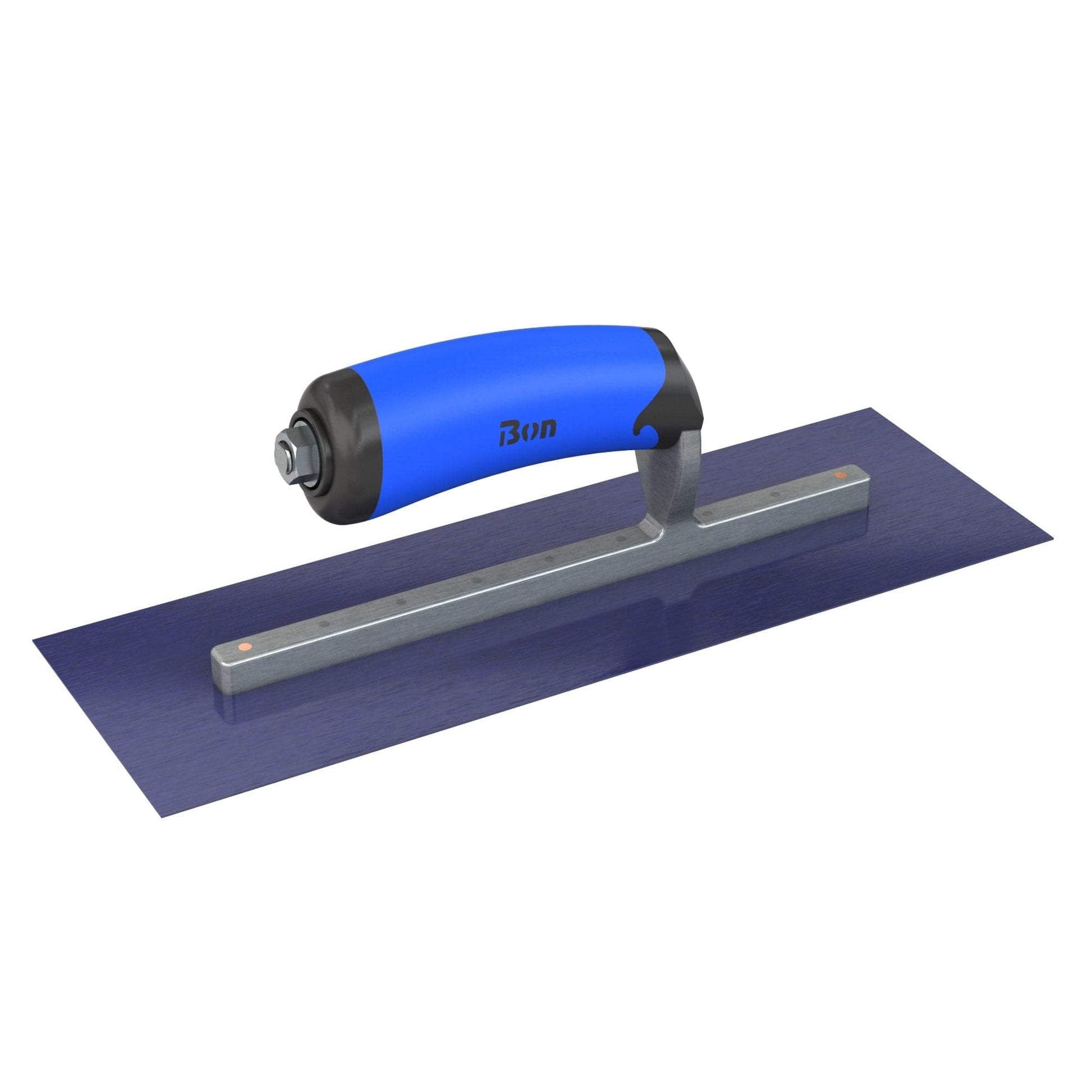 Bon Tool Blue Steel Square End Finish Trowel - Camel Back Wood Handle - RHINOBUILD Bricklaying Tools