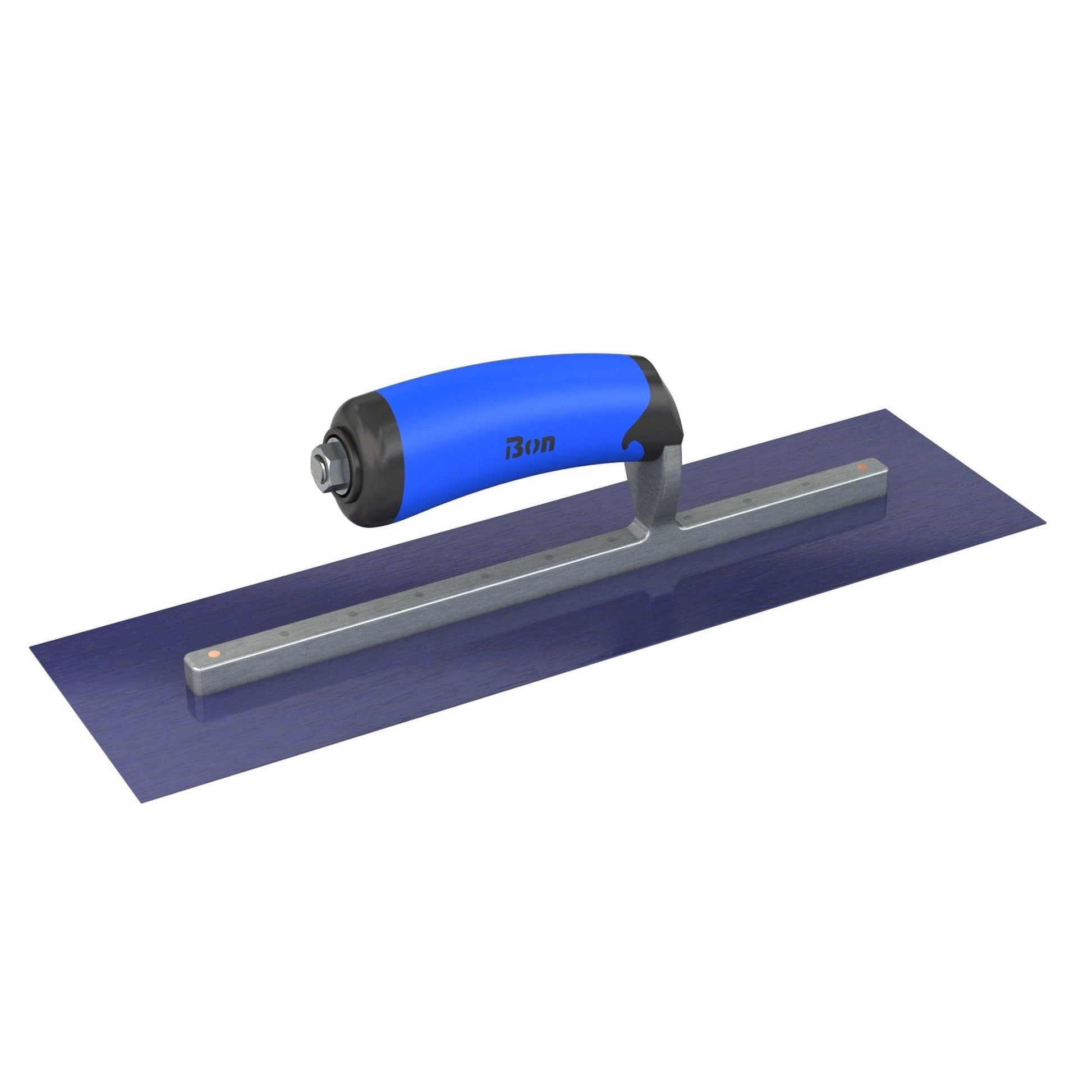 Bon Tool Blue Steel Square End Finish Trowel - Camel Back Wood Handle - RHINOBUILD Bricklaying Tools