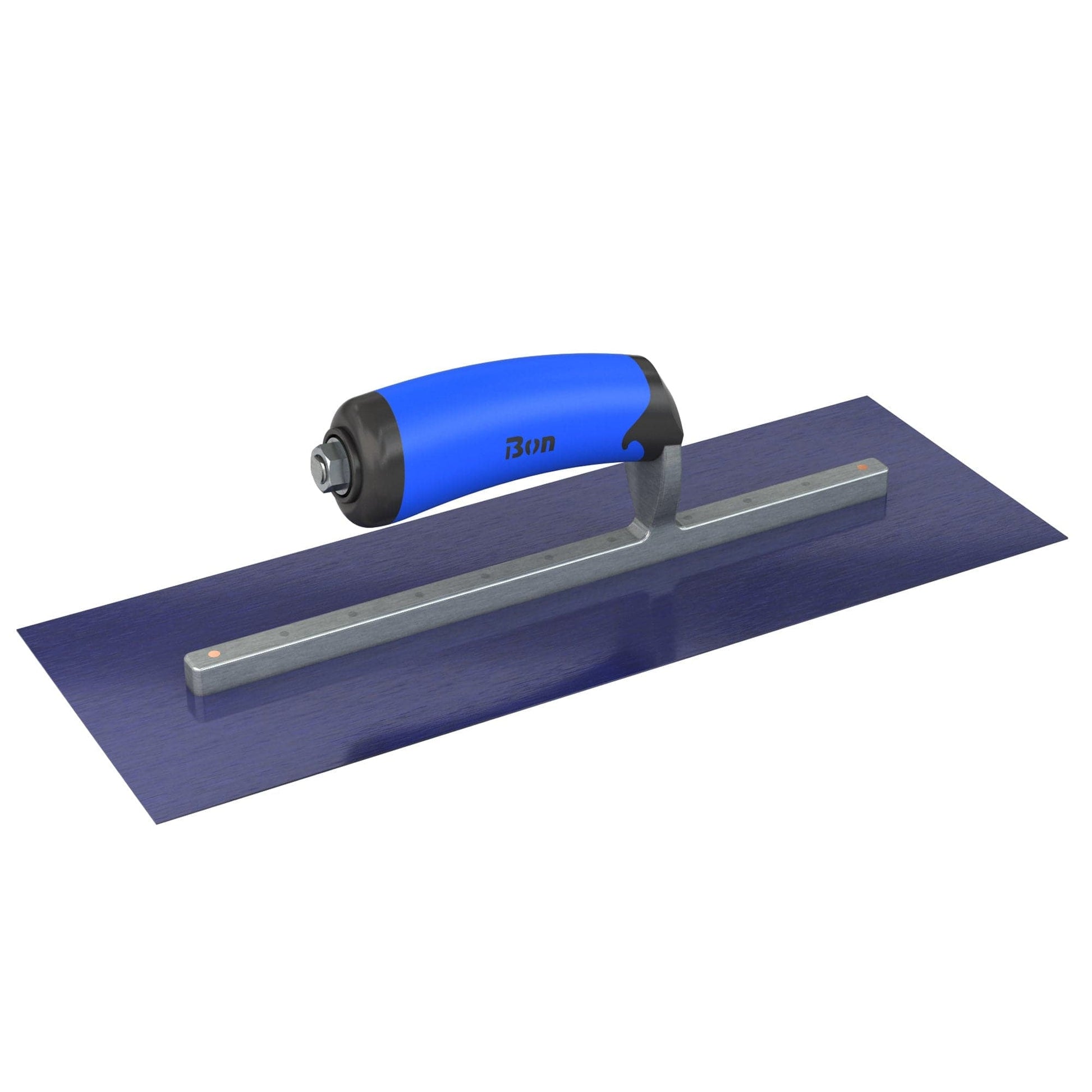 Bon Tool Blue Steel Square End Finish Trowel - Camel Back Wood Handle - RHINOBUILD Bricklaying Tools