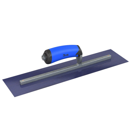 Bon Tool Blue Steel Square End Finish Trowel - Camel Back Wood Handle - RHINOBUILD Bricklaying Tools
