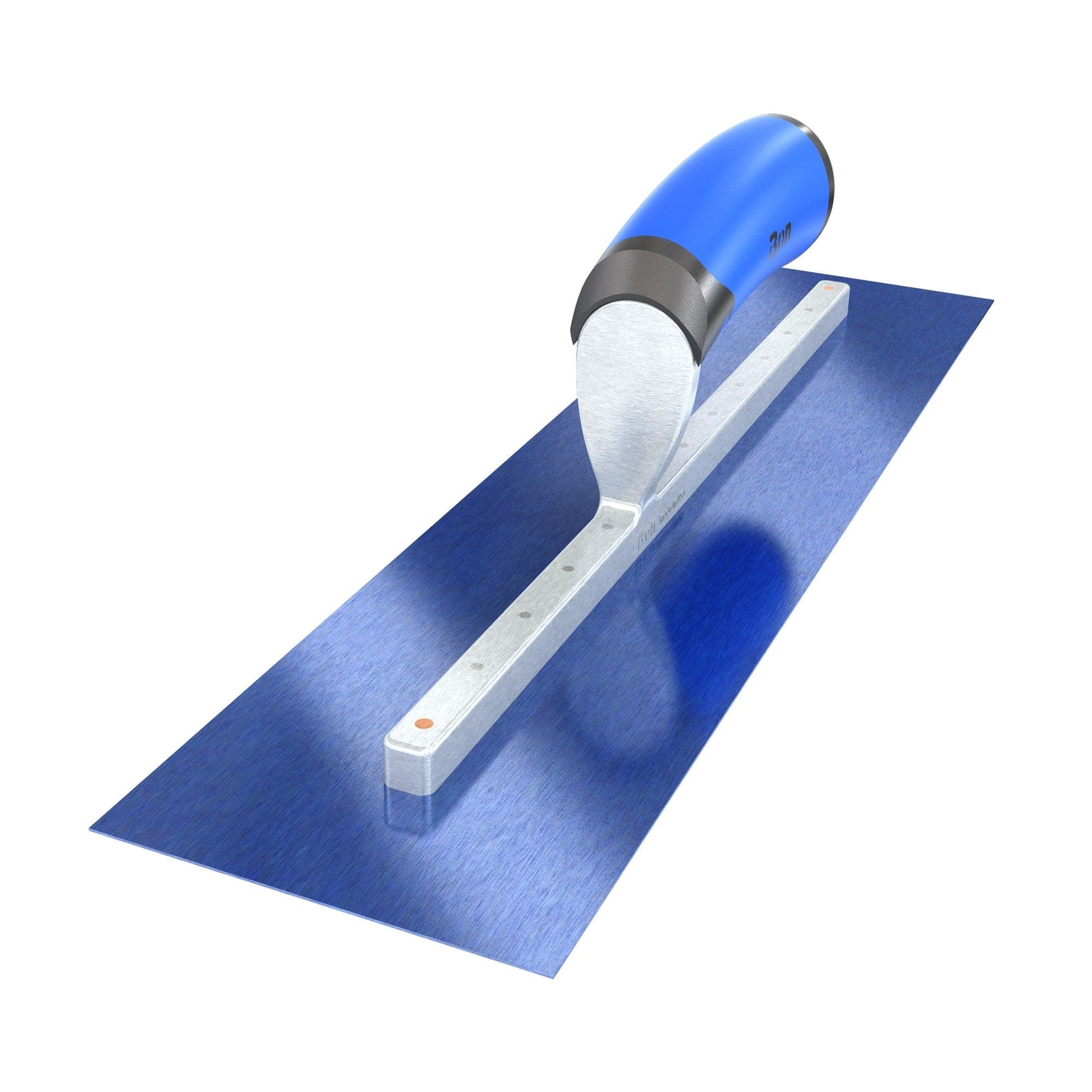 Bon Tool Blue Steel Square End Finish Trowel - Camel Back Wood Handle - RHINOBUILD Bricklaying Tools