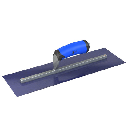 Bon Tool Blue Steel Square End Finish Trowel - Camel Back Wood Handle - RHINOBUILD Bricklaying Tools
