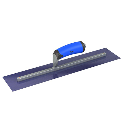 Bon Tool Blue Steel Square End Finish Trowel - Camel Back Wood Handle - RHINOBUILD Bricklaying Tools