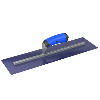 Bon Tool Blue Steel Square End Finish Trowel - Camel Back Wood Handle - RHINOBUILD Bricklaying Tools