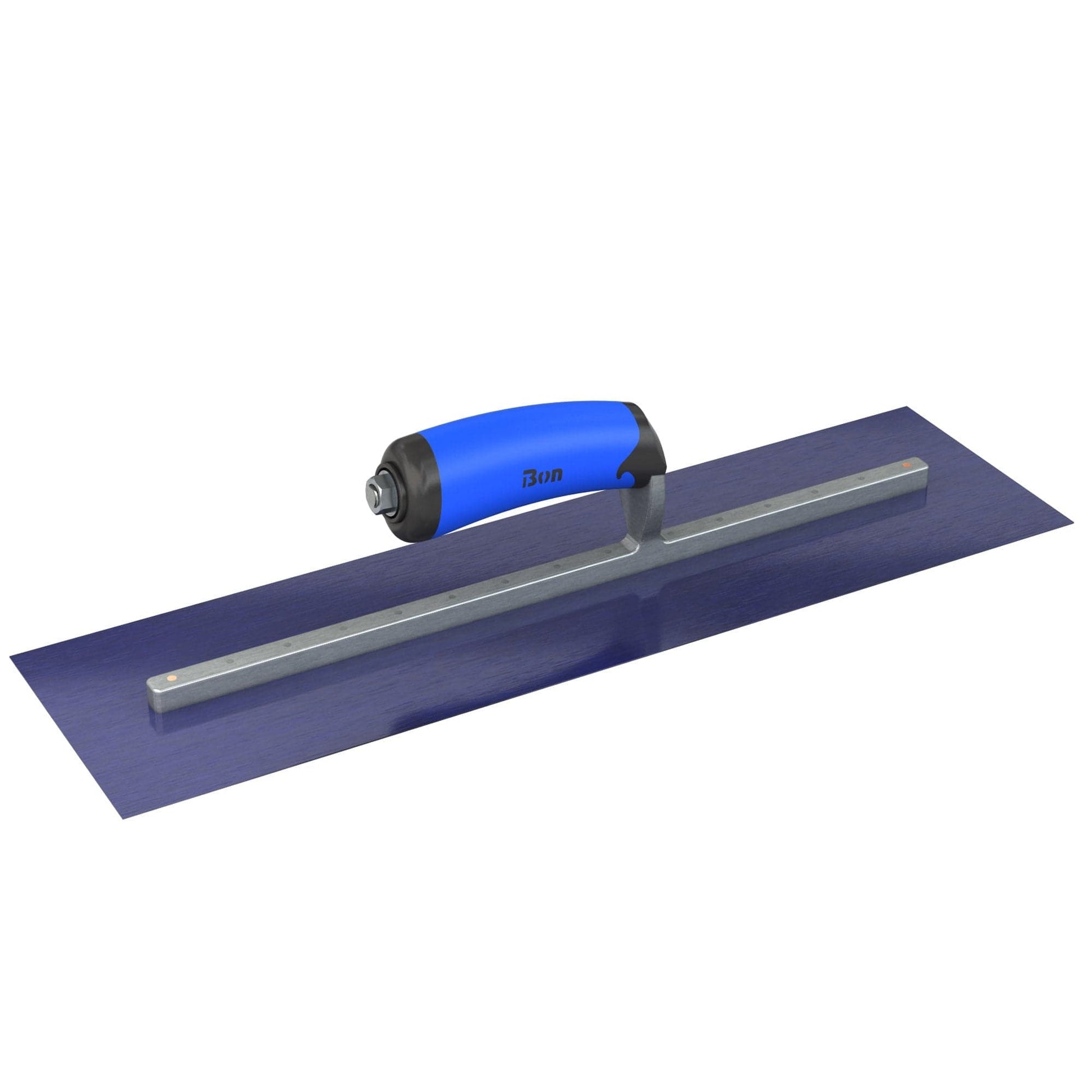 Bon Tool Blue Steel Square End Finish Trowel - Camel Back Wood Handle - RHINOBUILD Bricklaying Tools