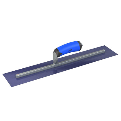 Bon Tool Blue Steel Square End Finish Trowel - Camel Back Wood Handle - RHINOBUILD Bricklaying Tools