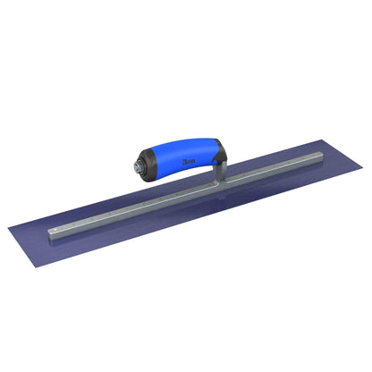 Bon Tool Blue Steel Square End Finish Trowel - Camel Back Wood Handle - RHINOBUILD Bricklaying Tools