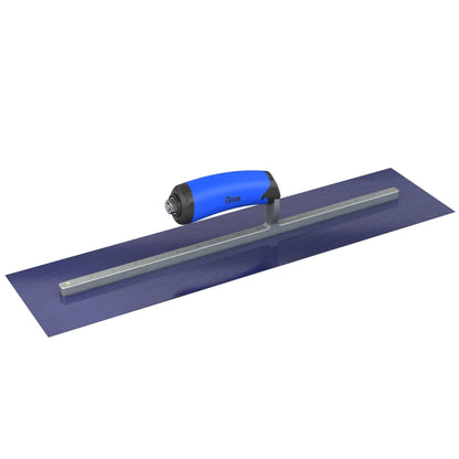 Bon Tool Blue Steel Square End Finish Trowel - Camel Back Wood Handle - RHINOBUILD Bricklaying Tools